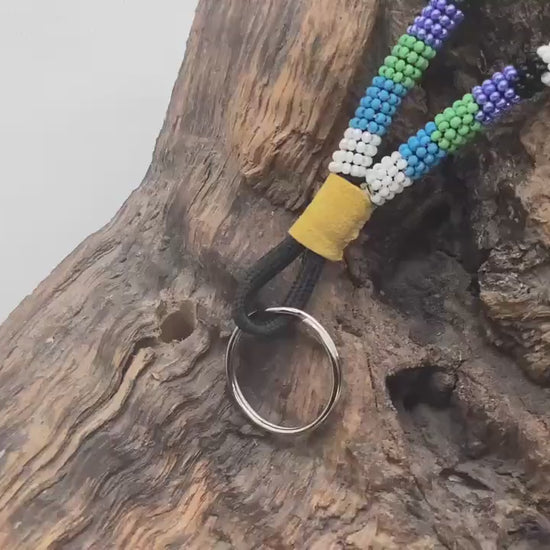 Hand Beaded Lanyard - Ojibwe/Anishinaabe Made  - Free Shipping