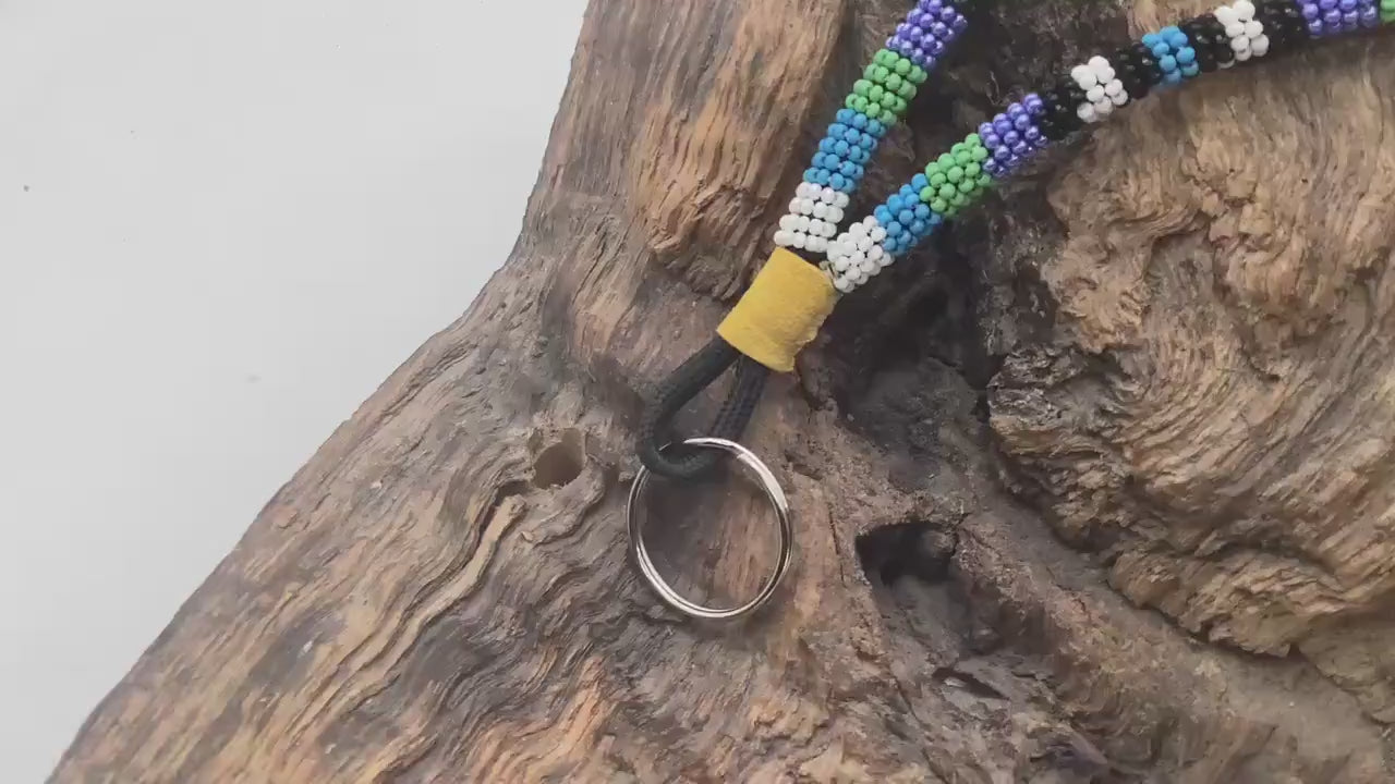 Hand Beaded Lanyard - Ojibwe/Anishinaabe Made  - Free Shipping