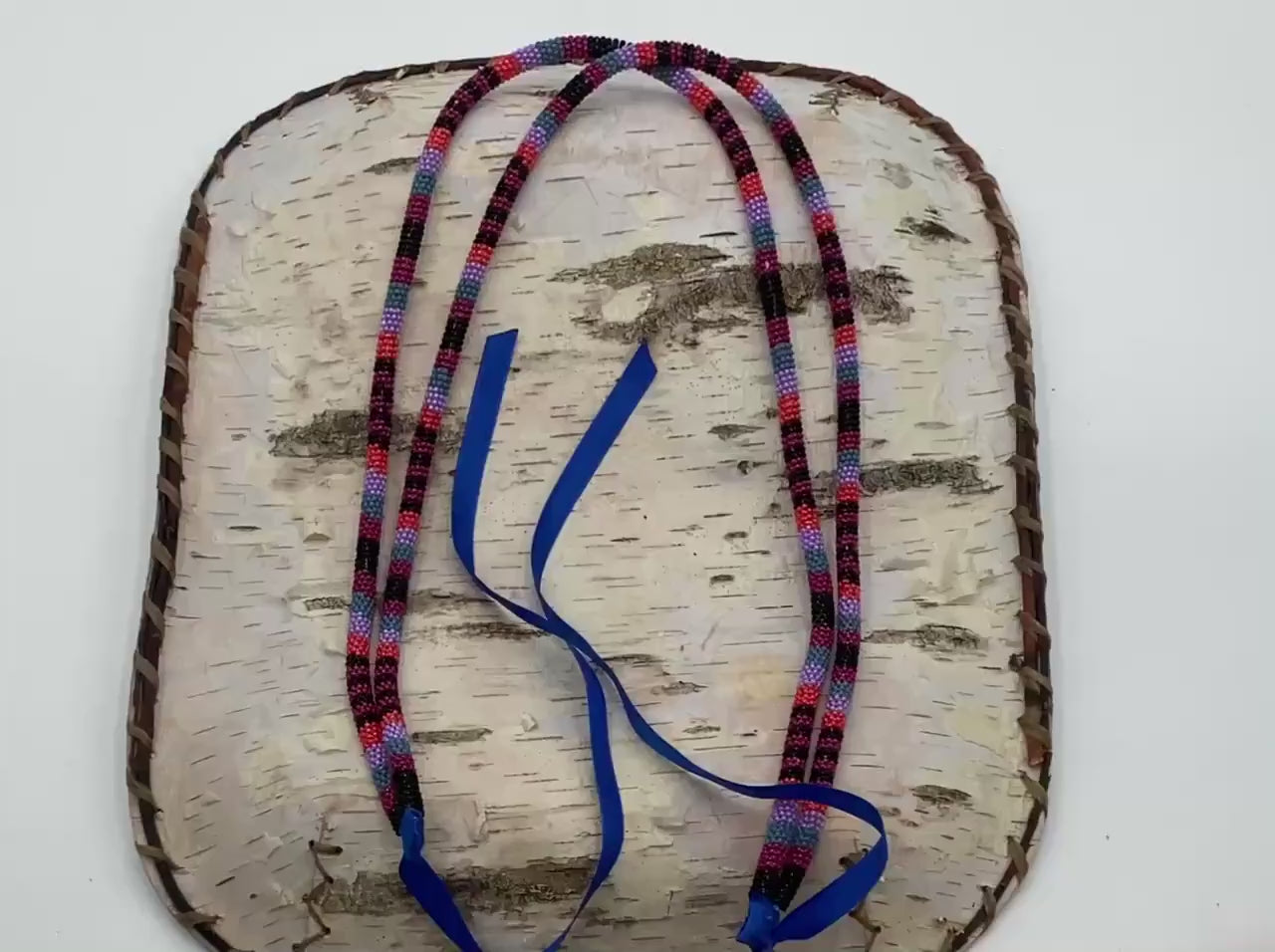 Double Rope Necklace - Hand Beaded - Anishinaabe/Ojibway Made- Free Shipping