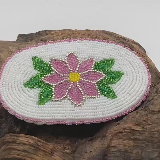 Beautiful Hand Beaded Hair Barrette - Ojibwe/Anishinaabe Beadwork - Free Shipping