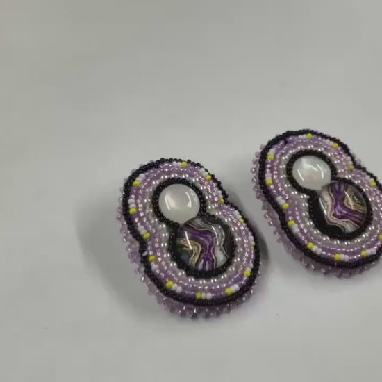 Hand Beaded Earrings - Authentic Ojibwe Anishinaabe Beadwork