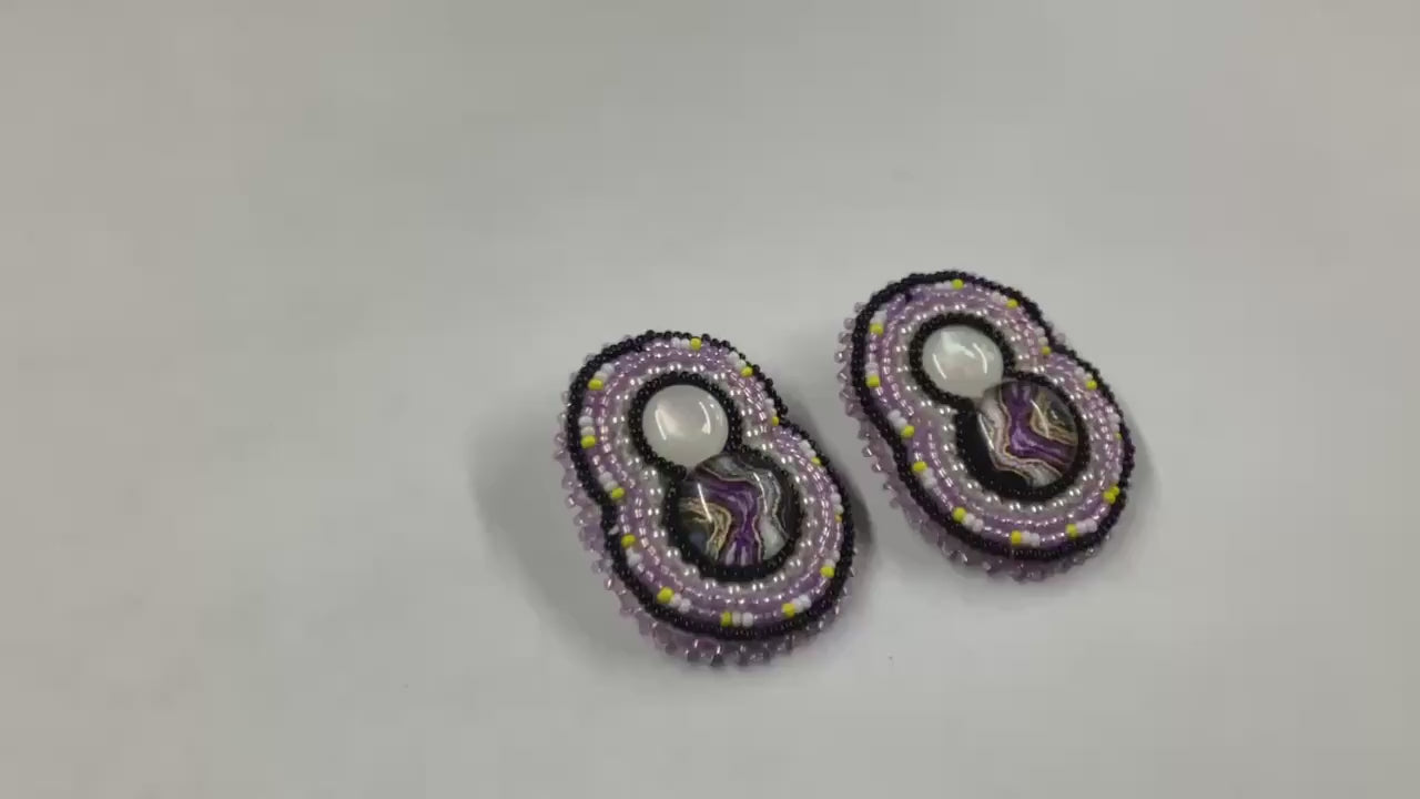 Hand Beaded Earrings - Authentic Ojibwe Anishinaabe Beadwork