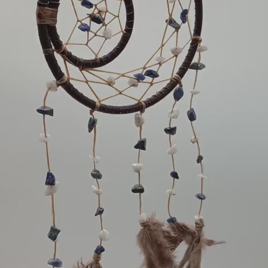 Genuine Leather, Sinew, and Beads Dream Catcher - Indigenous Made