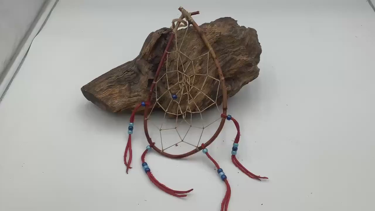 Authentic Handmade Red Willow Dream Catcher - Anishinaabe/Ojibwe