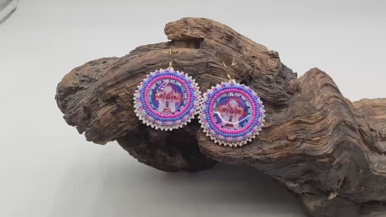 Hand Beaded Indigenous Earrings: Anishinaabe/Ojibwe Beadwork
