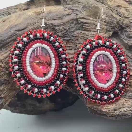 Hand Beaded Earrings: Anishinaabe/Ojibwe Beadwork