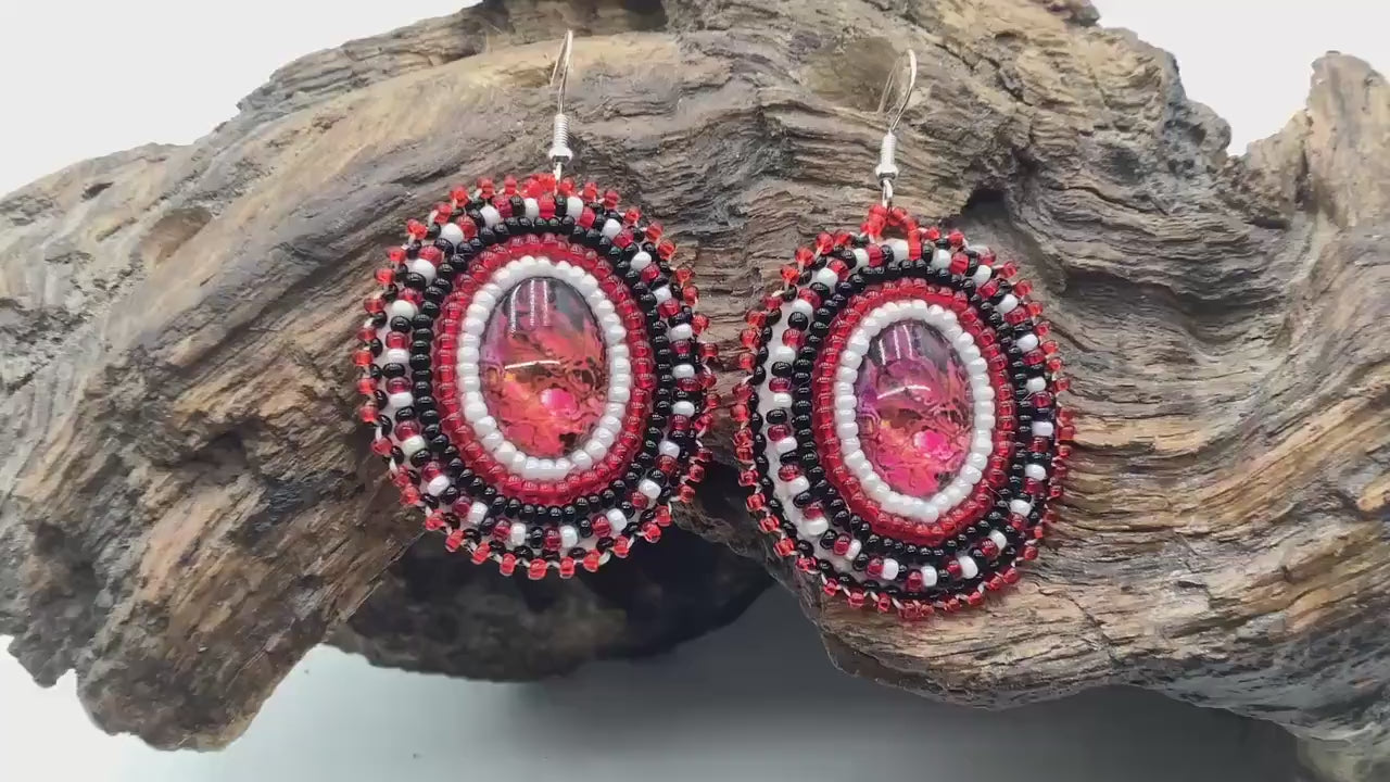 Hand Beaded Earrings: Anishinaabe/Ojibwe Beadwork