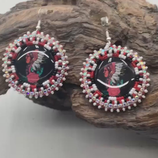Hand Beaded Indigenous Earrings: Anishinaabe/Ojibwe Beadwork