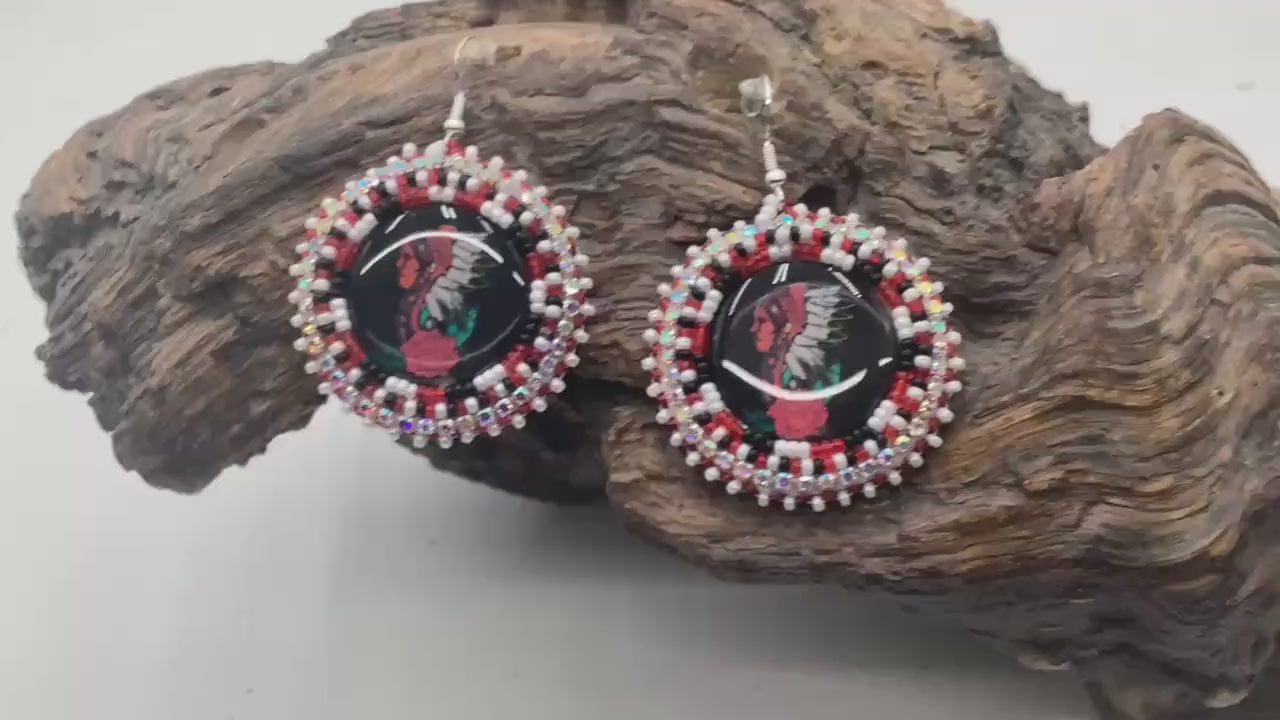 Hand Beaded Indigenous Earrings: Anishinaabe/Ojibwe Beadwork