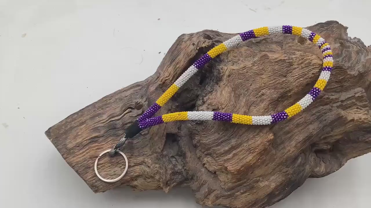 Keychain - Hand Beaded - Anishinaabe/Ojibway Made- Free Shipping