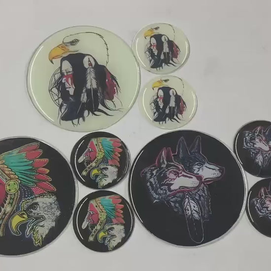 Hand Crafted Epoxy Medallion And Earring Sets - Tribal Artisan Design - 3 Sets Per Order