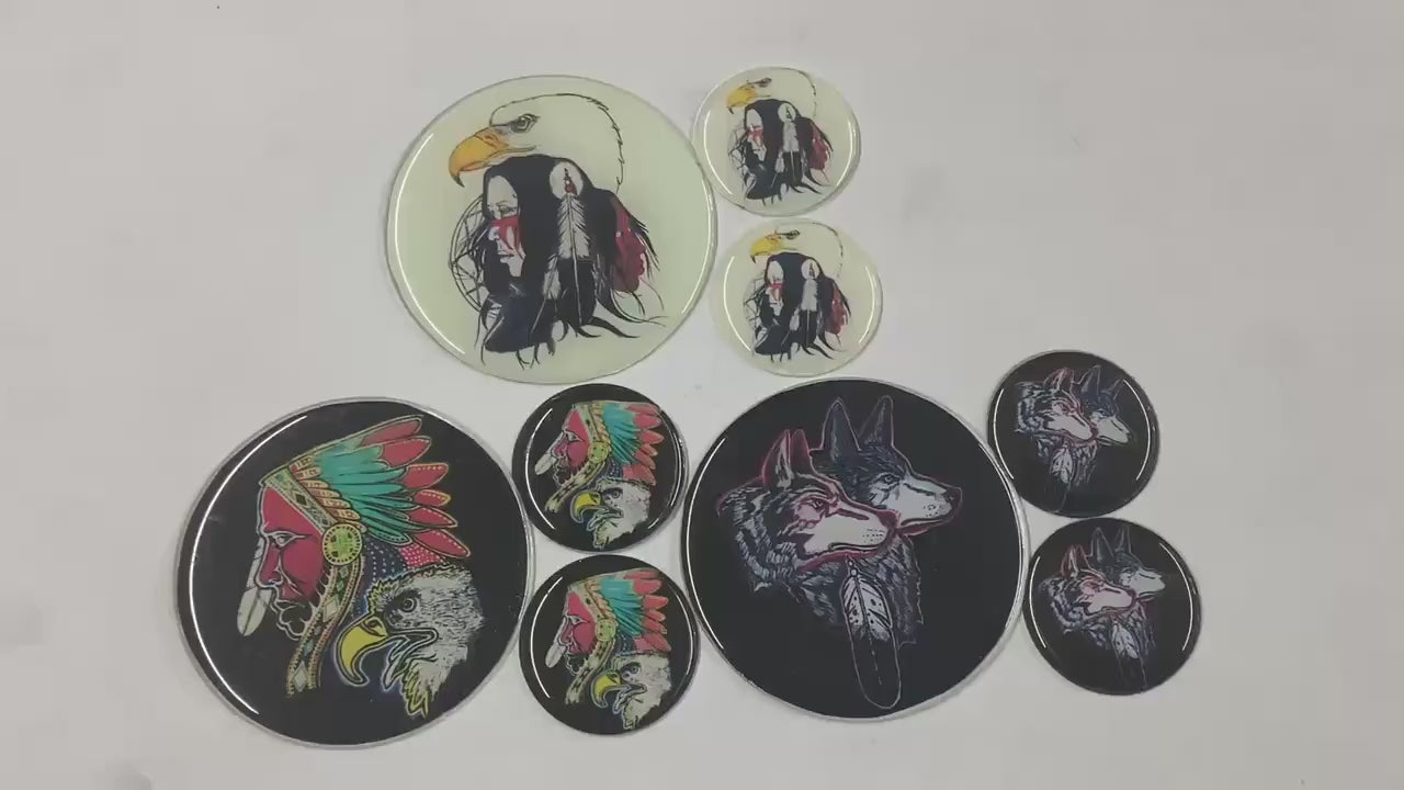 Hand Crafted Epoxy Medallion And Earring Sets - Tribal Artisan Design - 3 Sets Per Order