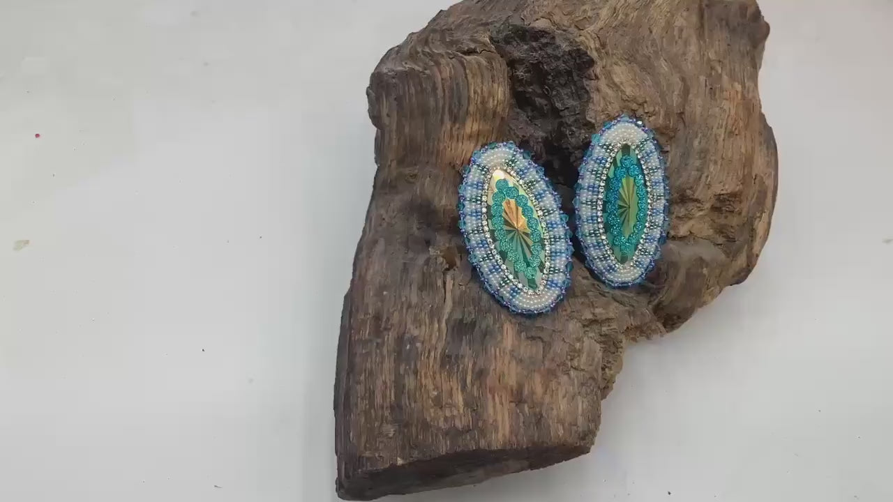 Hand Beaded Earrings - Authentic Anishinaabe/Ojibwe Beadwork - Free Shipping