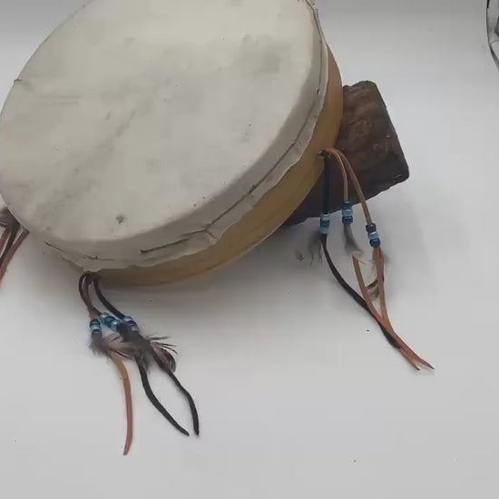 Handmade Leather Hand Drum – Anishinaabe/Ojibwe Made