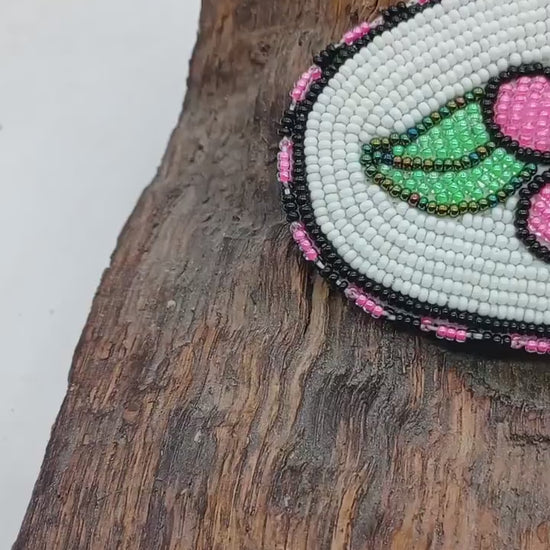 Beautiful Hand Made Hair Barrette - Ojibwe/Anishinaabe Beadwork - Free Shipping