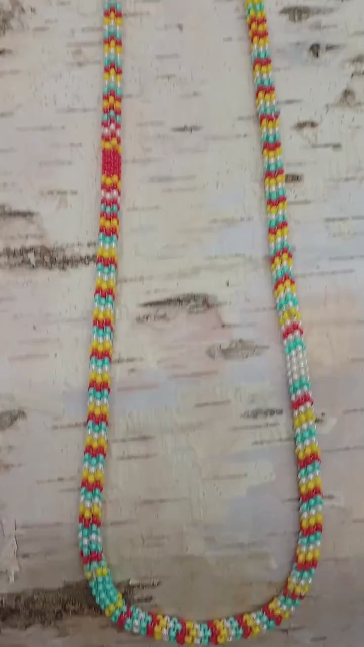 Peyote stitch rope necklace-Hand made/Authentic