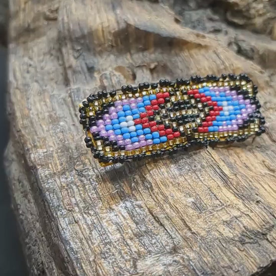 Ojibwe Beaded Hair Barrette: Handcrafted Artisan Hair Clip