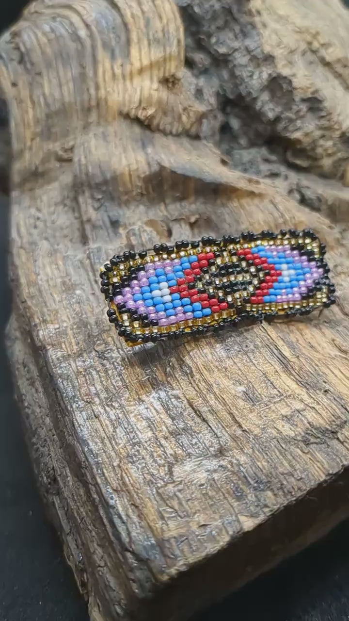 Ojibwe Beaded Hair Barrette: Handcrafted Artisan Hair Clip