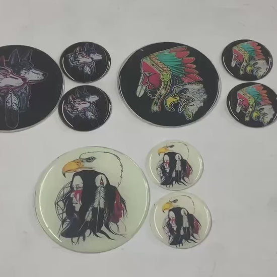 Hand Crafted Epoxy Medallion And Earring Sets - Tribal Artisan Design - 3 Sets Per Order