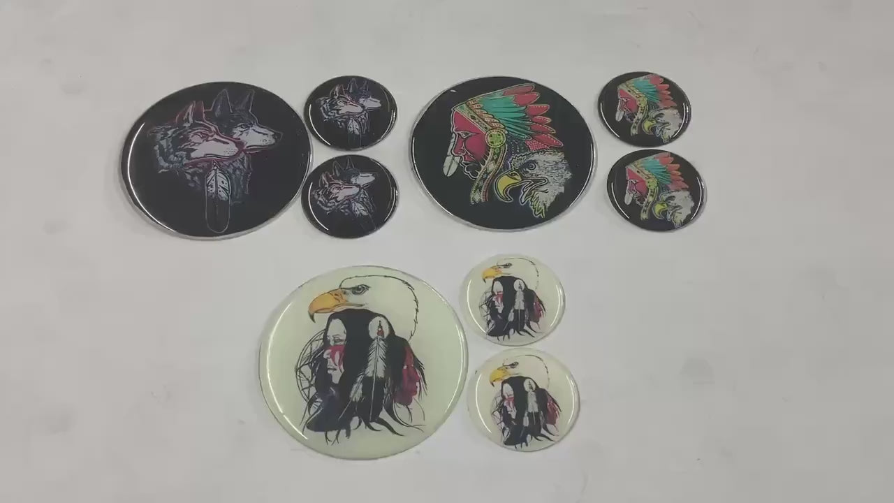 Hand Crafted Epoxy Medallion And Earring Sets - Tribal Artisan Design - 3 Sets Per Order