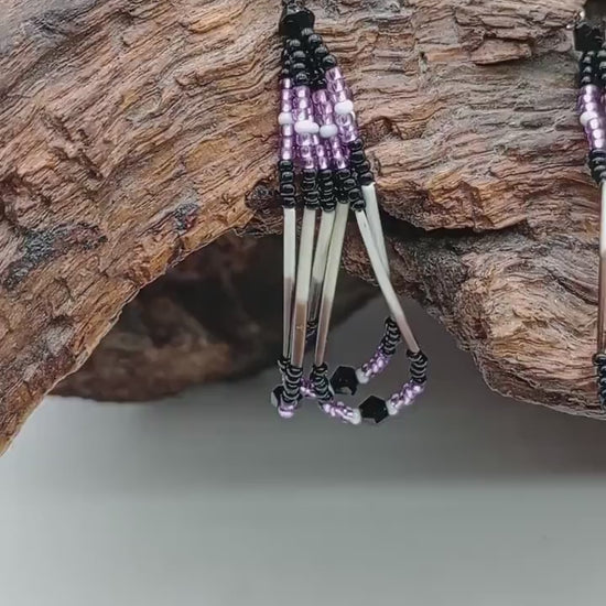 Handmade Porcupine Quill Earrings: Anishinaabe Beadwork