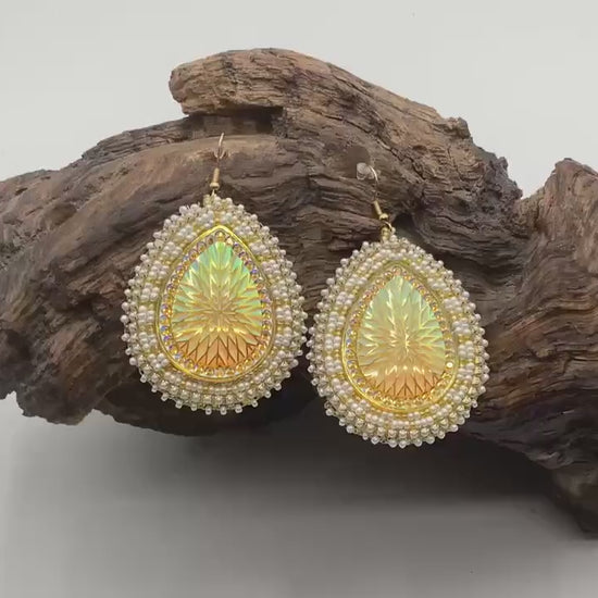 Hand Beaded Earrings - Authentic Ojibwe Beadwork