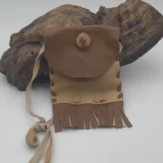 Hand Made Leather Bag - Authentic Anishinaabe/Ojibwe Made - Free Shipping