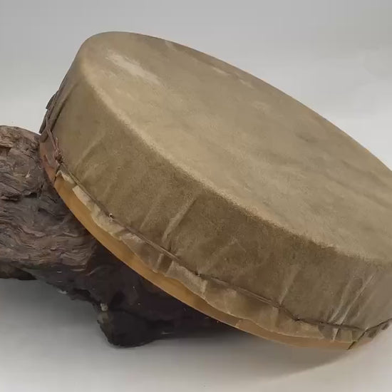 Handmade 12 Inch Buffalo Leather Drum – Anishinaabe/Ojibwe Made