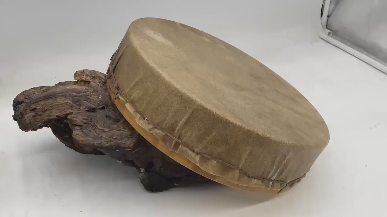 Handmade 12 Inch Buffalo Leather Drum – Anishinaabe/Ojibwe Made