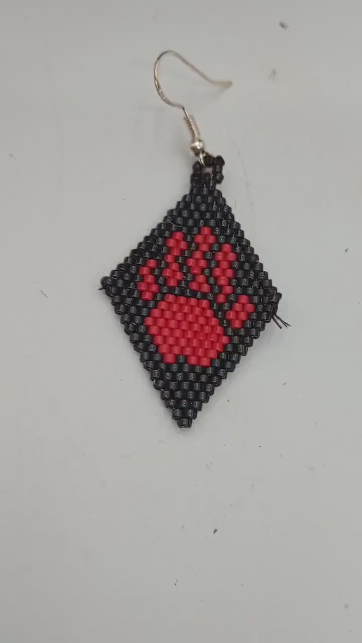 Authentic MMIW hand earrings -Handmade/Ojibwe