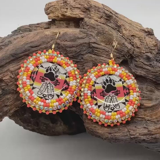 Hand Beaded Indigenous Earrings: Anishinaabe/Ojibwe Beadwork