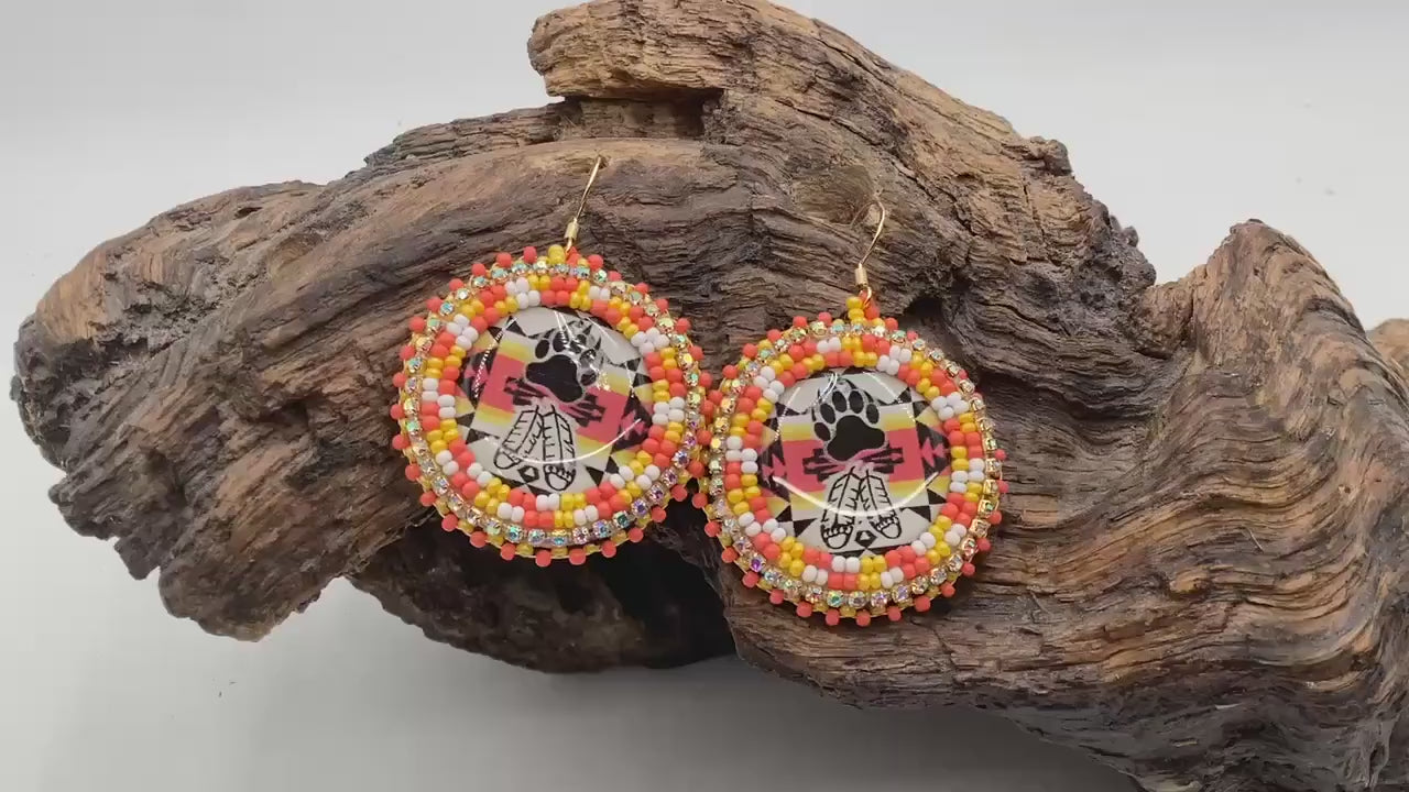 Hand Beaded Indigenous Earrings: Anishinaabe/Ojibwe Beadwork