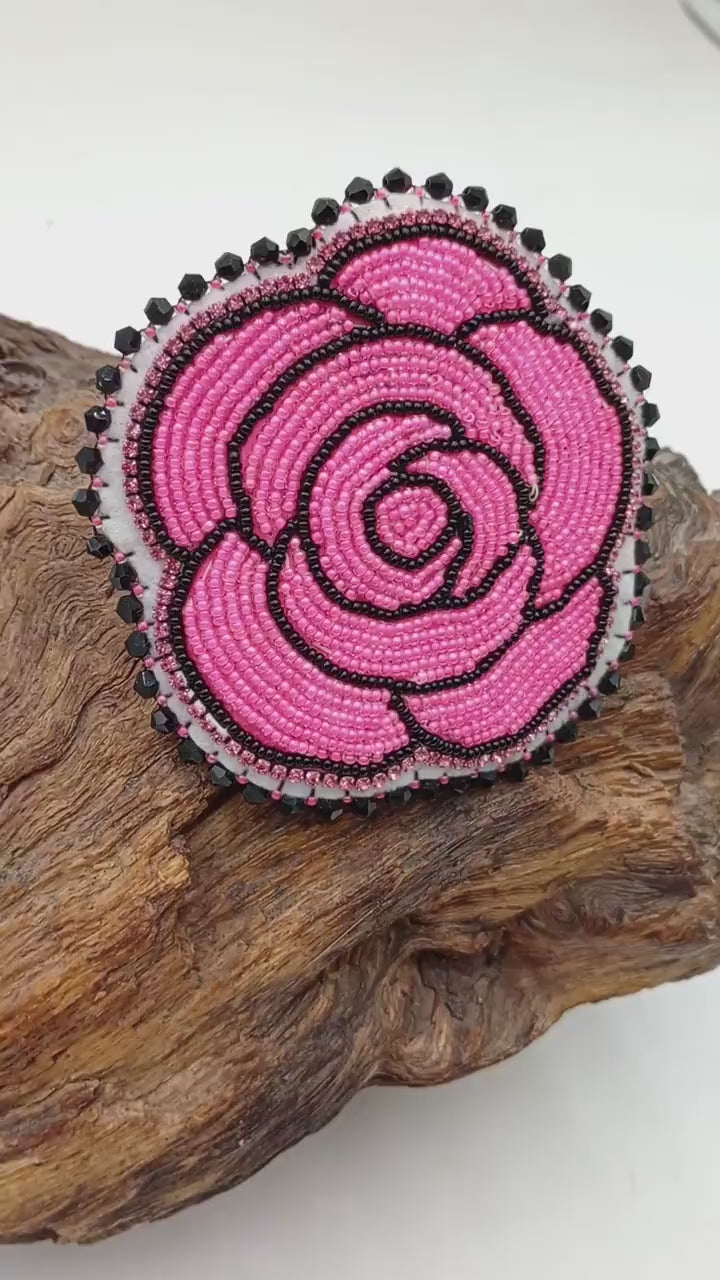 Handmade Beaded Hair Barrette – Ojibwe Anishinaabe Artisan Design