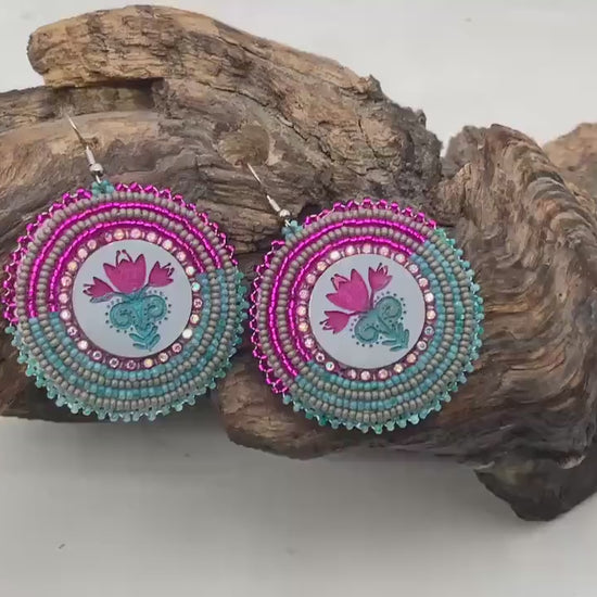 Handmade Beaded Earrings: Anishinaabe Ojibwe Beadwork