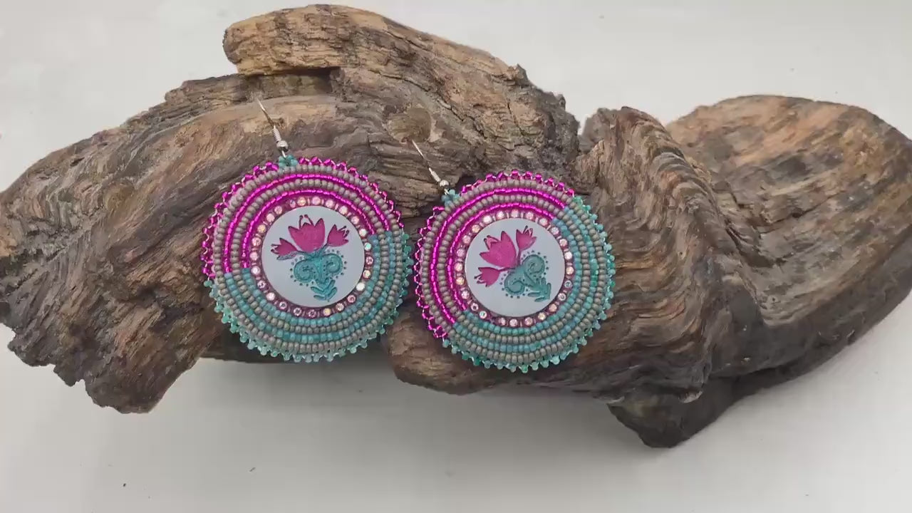Handmade Beaded Earrings: Anishinaabe Ojibwe Beadwork