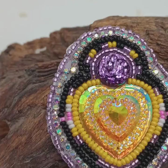 Purple Heart Beaded Earrings – Tribal Artisan Jewelry